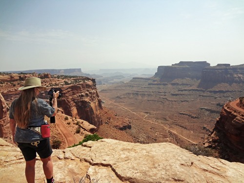 Karen Duquette at Green River Lookout in Canyonlands